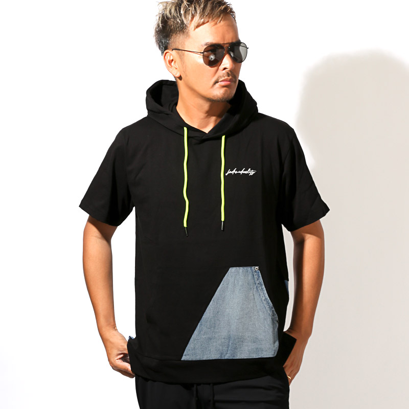 半袖パーカー フーディ フード付き Tシャツ 半袖 メンズ 半袖Tシャツ 蛍光色 ネオンカラー 差し色 刺繍 aa-3571 |  | 02