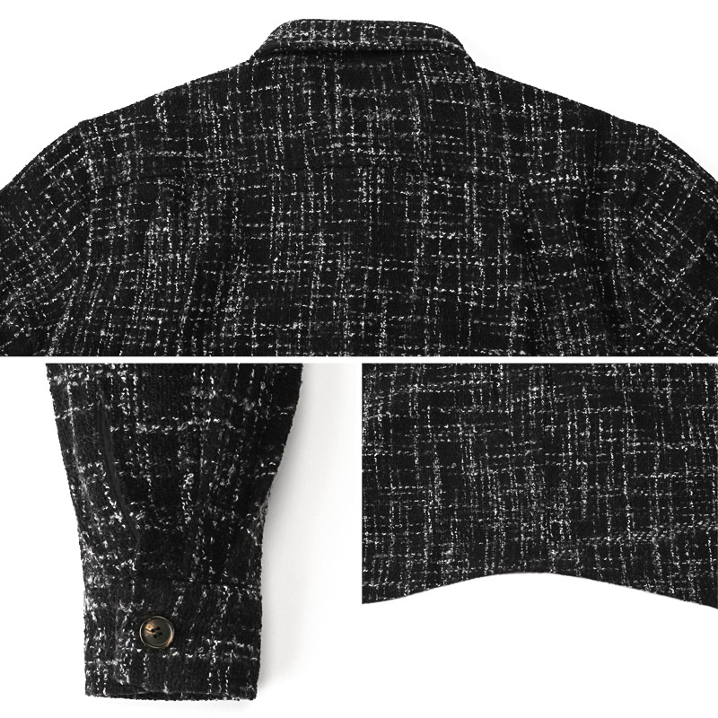 シャツジャケット 長袖シャツ ツイード ジャケット メンズ レディース ポリエステル レギュラーカラー aa-3697 |  | 11