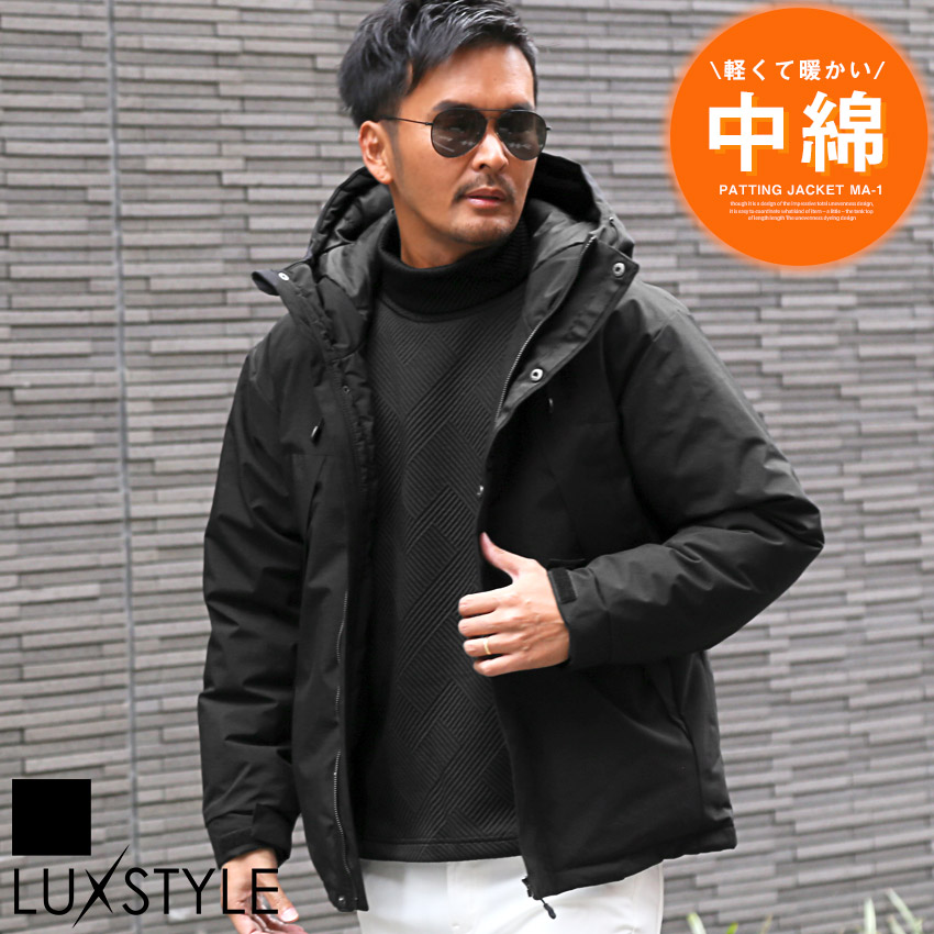 メンズ アウター フェイクダウン 暖か 中綿ジャケット マウンテンパーカー あったか 撥水 防風 防寒 M L XL LL aa-3801