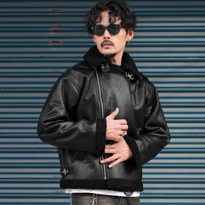 ムートンジャケット ダブルジャケット メンズ レディース B-3