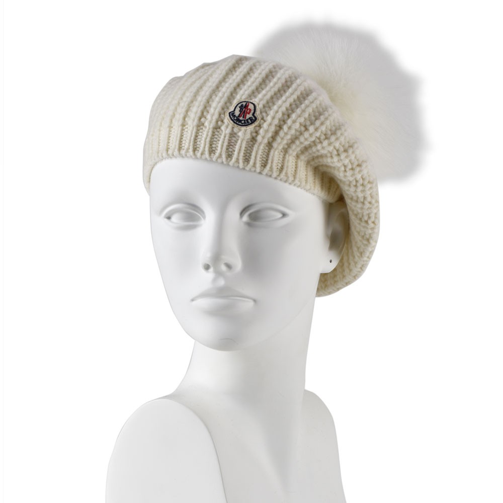 MONCLER モンクレール ベレー帽 ロゴワッペン カシミヤ混