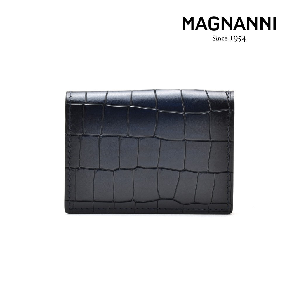 マグナーニ カードケース パスケース 定期入れ 名刺入れ クロコ型押し ネイビー 紺色 メンズ MAGNANNI 1280 AZUL CARDCASE【送料無料】 1280-azul_01.jpg