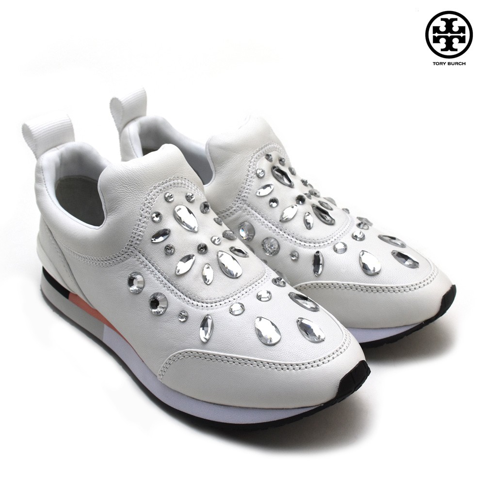 超人気の トリーバーチ 100 Laney Embellished Runn レディース スニーカー ウォーキング ホワイト Shoes White 5 母の日 ギフト 21 数量は多 Kuljic Com