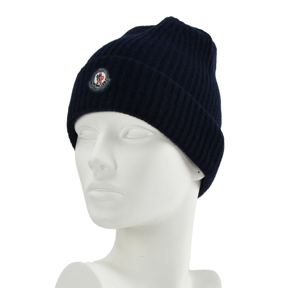 MONCLER ネイビー レディース　ニット帽 MONCLER モンクレール ニット帽 レディース ビーニー ニット