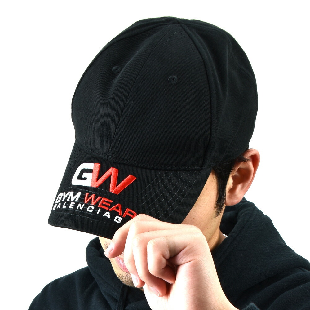 バレンシアガ ベースボールキャップ 帽子 ブラック GYM WEAR CAP 