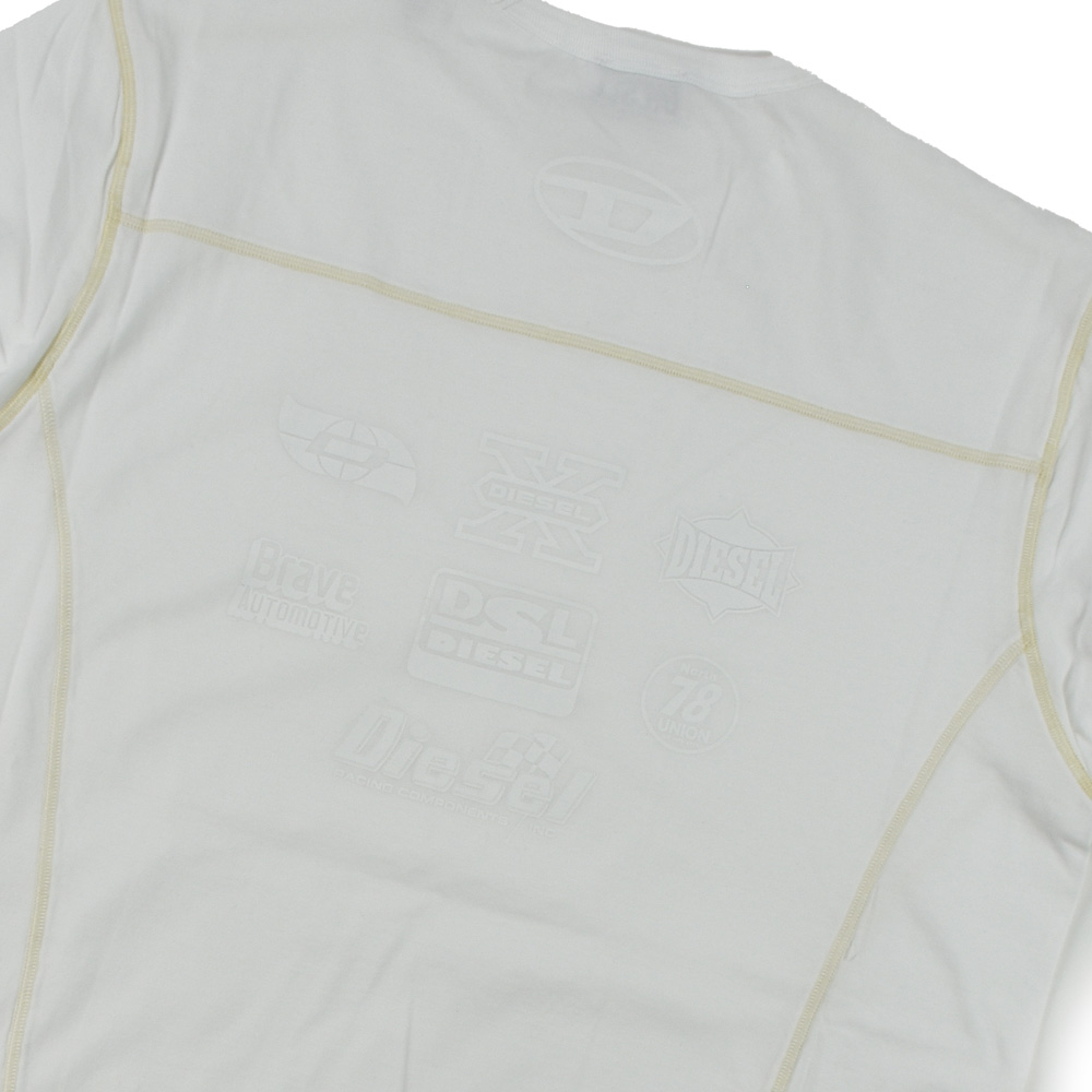 DIESEL ホワイトロンT 未使用 DIESEL ディーゼル DDDロゴ クルーネック 長袖 Tシャツ ロンT