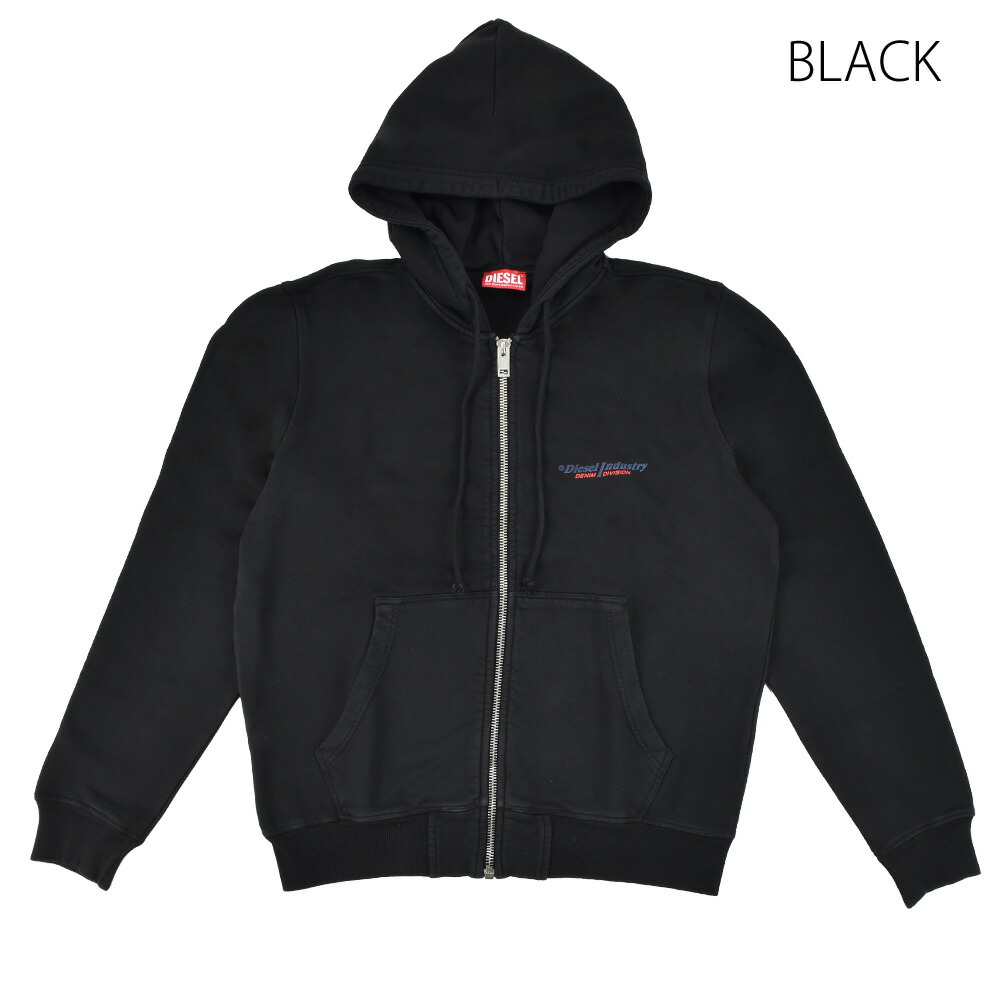 ディーゼル ジップアップパーカー メンズ フーディー パーカー ブラック ホワイト 黒 白 DIESEL S-GINN ZIP UP HOOD