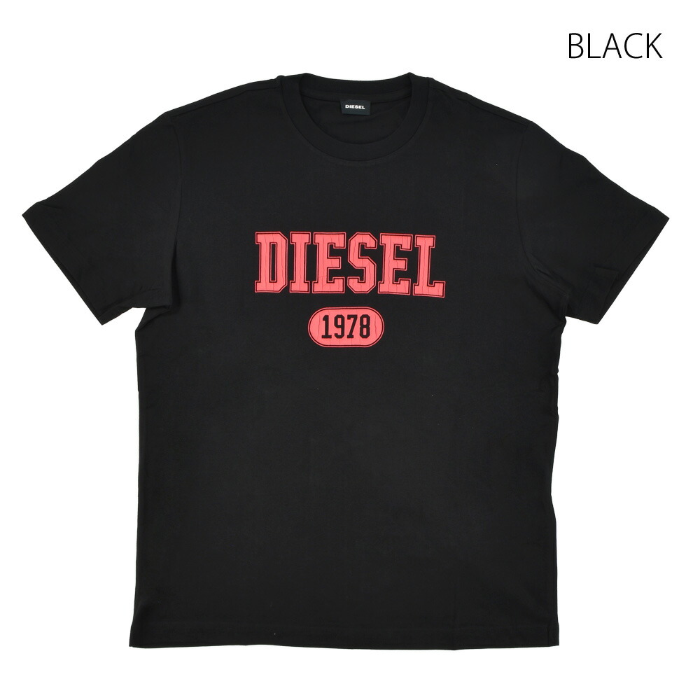 ディーゼル Tシャツ メンズ カットソー クルーネック 半袖 プリントロゴ ブラック ホワイト 黒 白 DIESEL T-DIEGOR-K46