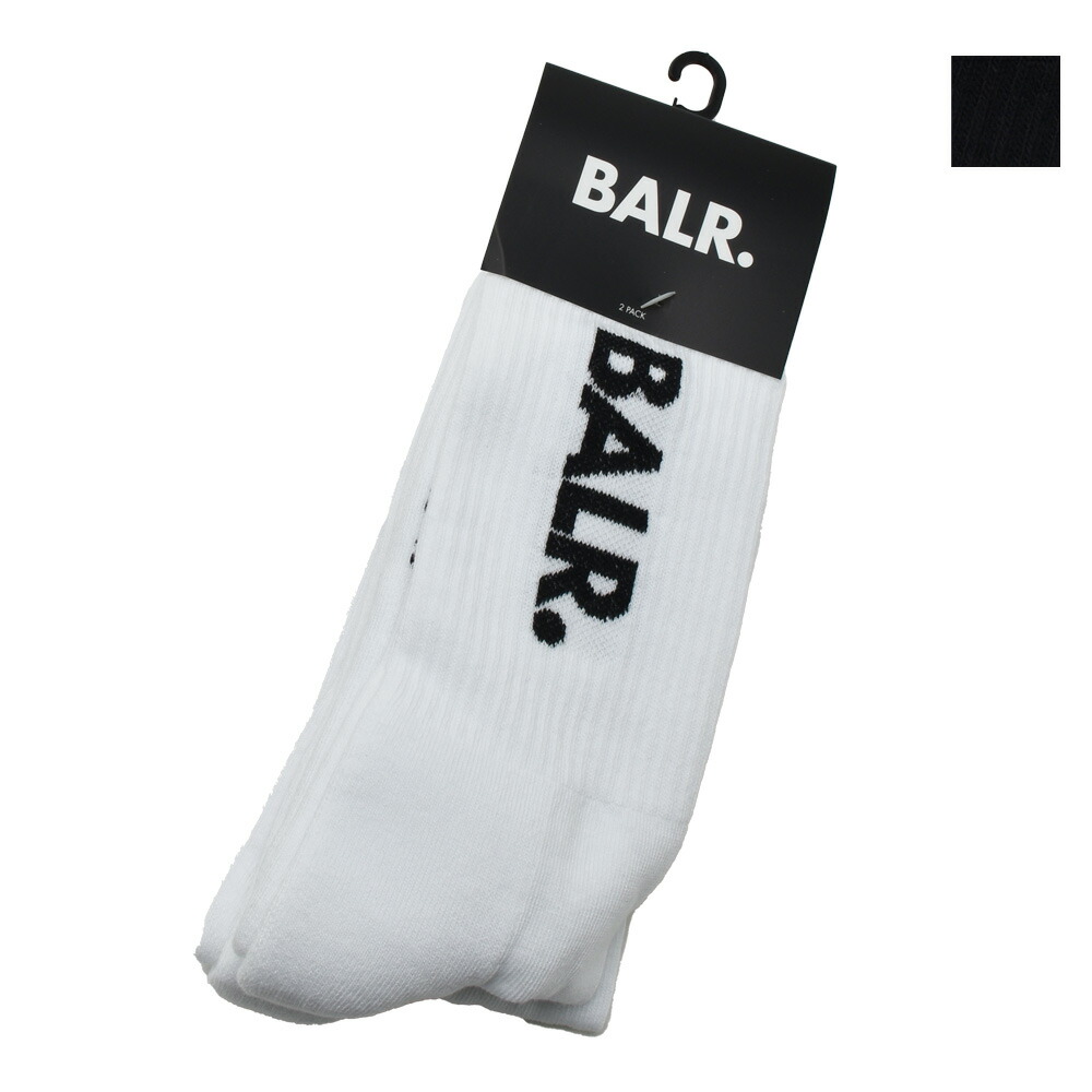 ボーラー 靴下 メンズ ソックス ロゴ クルー丈ソックス 2足セット ホワイト ブラック 白 黒 BALR. SOCKS 2-PACK