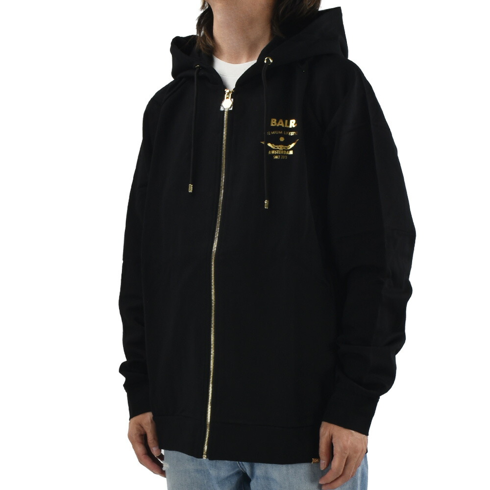 BALR. ブラック ジップアップパーカー S BALR. ボーラー BALR パーカー ジップアップパーカー スウェット