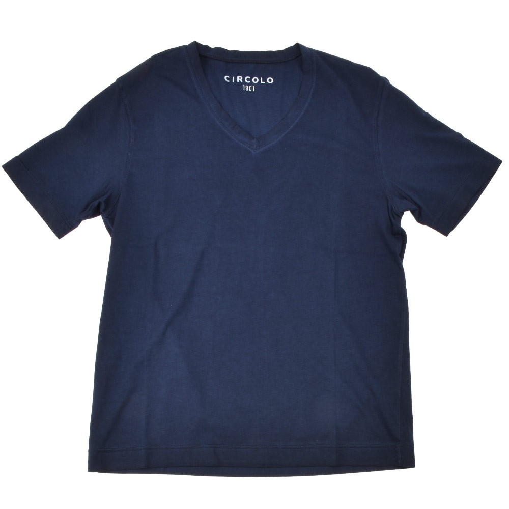 CIRCOLO Tシャツ メンズ 半袖 Vネック ネイビー cn1818-447t CIRCOLO 1901 チルコロ Tシャツ カットソー トップス 半袖 V