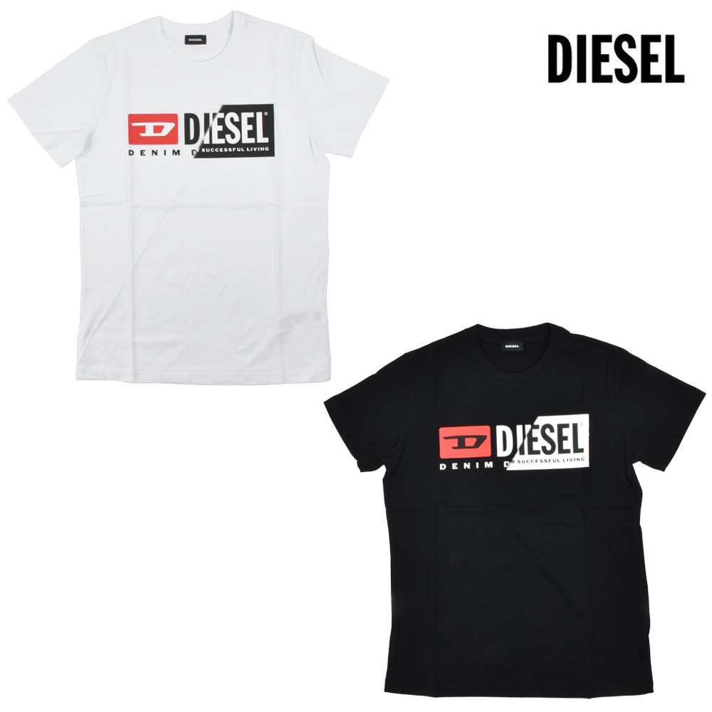 DIESEL Tシャツ カットソー ロゴ 半袖 メンズ sdp10091a DIESEL ディーゼル WロゴTシャツ カットソー クルーネック 半袖