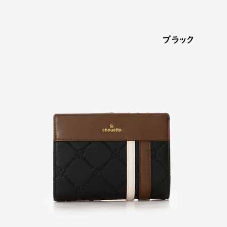 サマンサタバサ &chouette 折財布 型押しモノグラム スポーティー