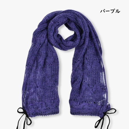 アナスイ ANNASUI マフラー ニットマフラー リボン付きセミストール 日本製 レディース_1