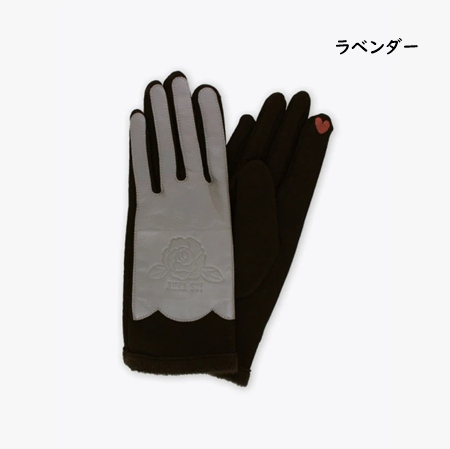 ANNA SUI（アナスイ） 手袋 グローブ ローズ レザー付き スマホ対応