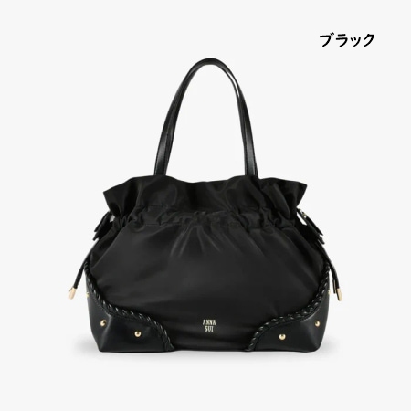 ANNA SUI　バタフライモチーフ ブラックレザー ドクターズバッグ ANNA SUI バタフライモチーフ ブラックレザー ドクターズバッグ 【公式