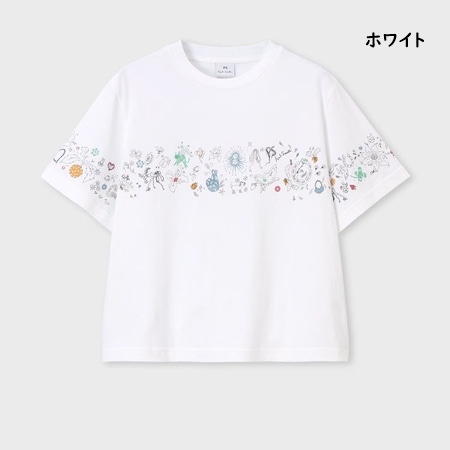 ポールスミス Paul Smith Tシャツ ウィメンズ Doodle Art アニマルロゴ 半袖 綿100%の画像