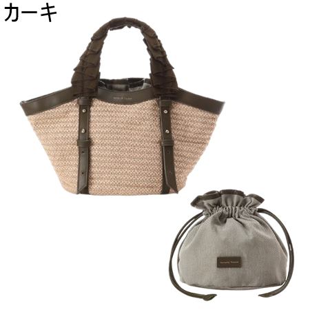 サマンサタバサ　サマンサグリーン　ラフィアハンドルバッグ　カゴバッグ Samantha Thavasa 【送料無料】【ラッピング無料】サマンサ