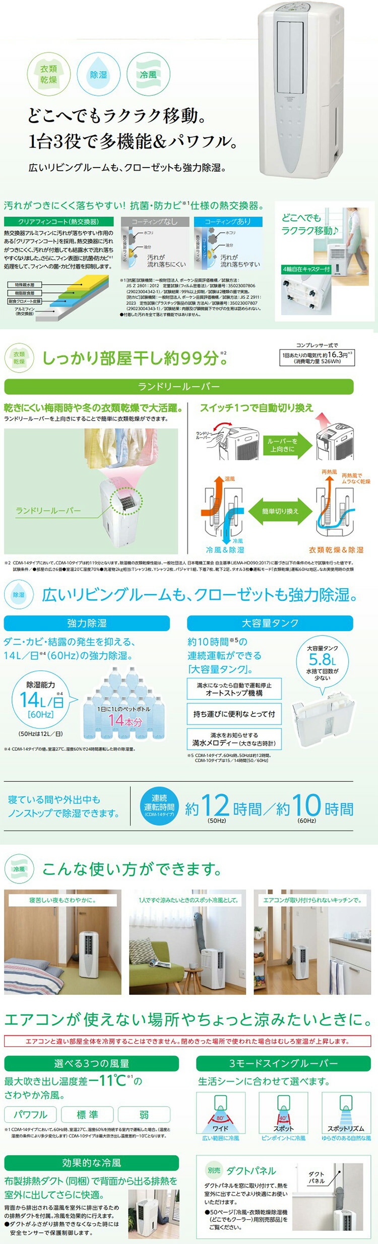 CORONA（コロナ） ○コロナ 冷風・衣類乾燥除湿機【CDM-1026 AS