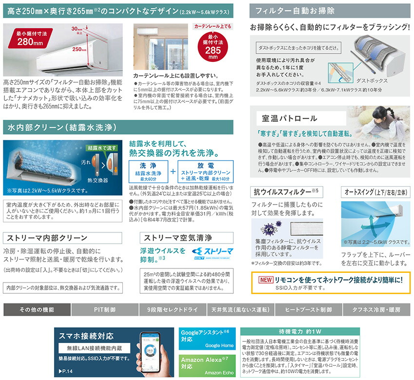 ダイキン（DAIKIN） π○ダイキン ルームエアコン【S286ATCS W