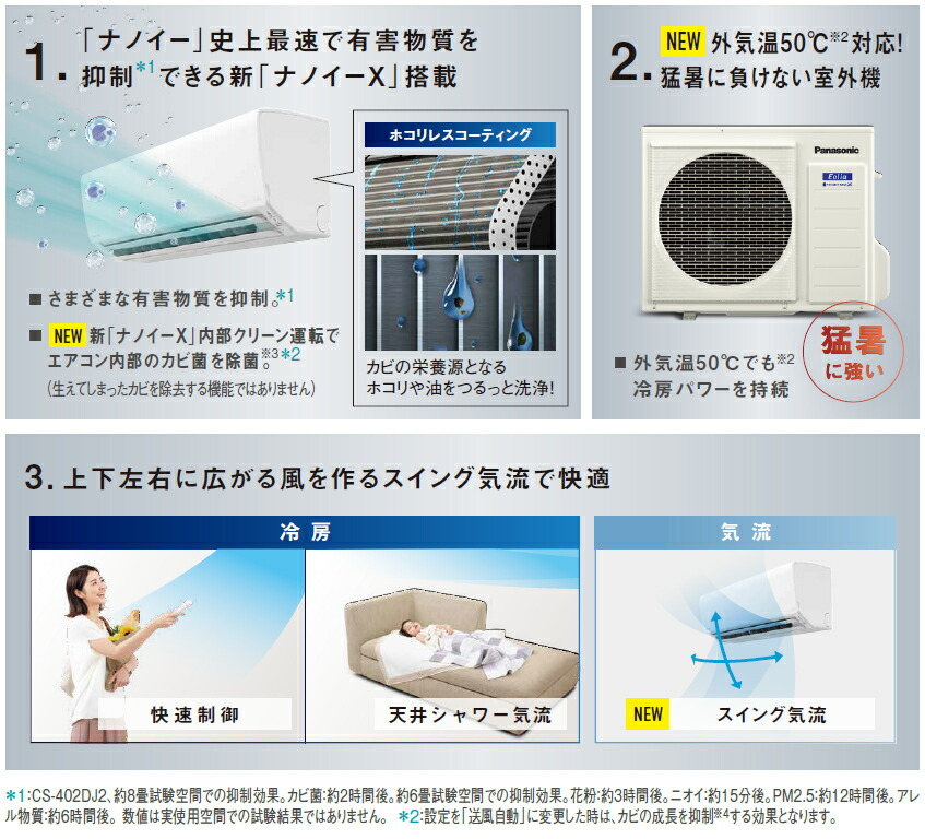 パナソニック ルームエアコン【CS-402DJ2 W】クリスタルホワイト 2022年 Jシリーズ Eolia(エオリア) 単相200V 14畳用  (旧品番 CS-401DJ2 W) :pana220202-001-000032-z:家電と住設のイークローバー - 通販 - Yahoo!ショッピング