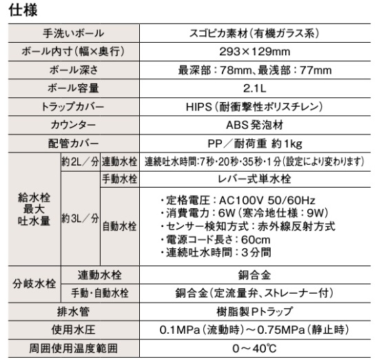 パナソニック アラウーノ専用手洗い【XCH1ENHL】カウンタータイプ 連動