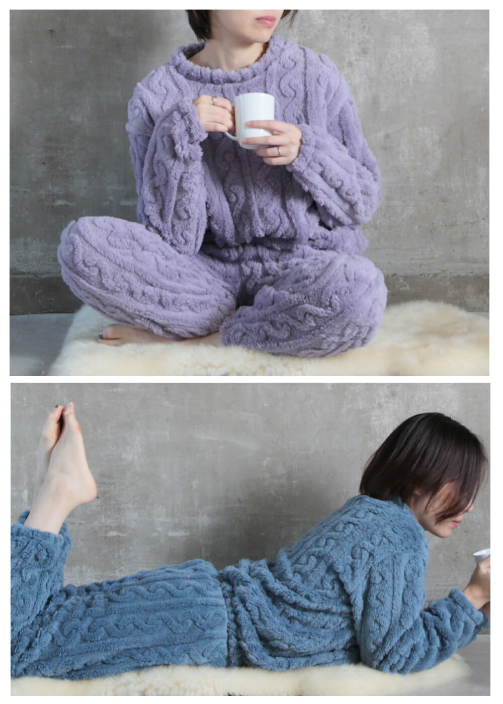 ルームウェア もこもこ パジャマ 部屋着 レディース 上下セット