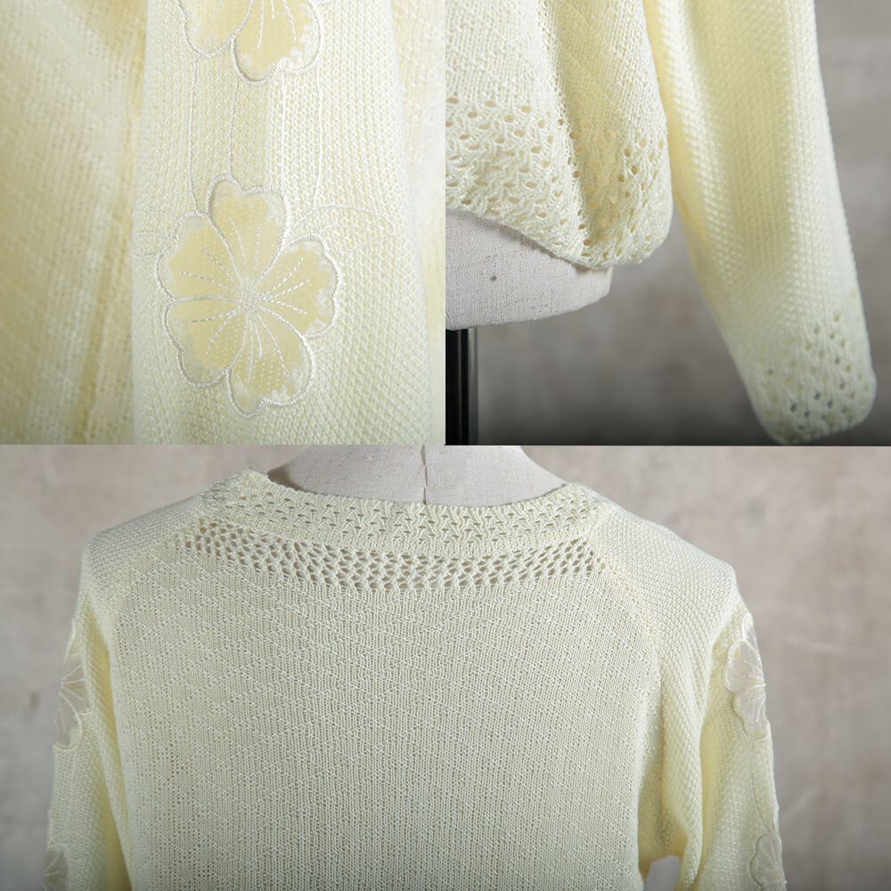 在庫限り ニット 透かし編み レディース 秋 春 夏 透け トップス 長袖