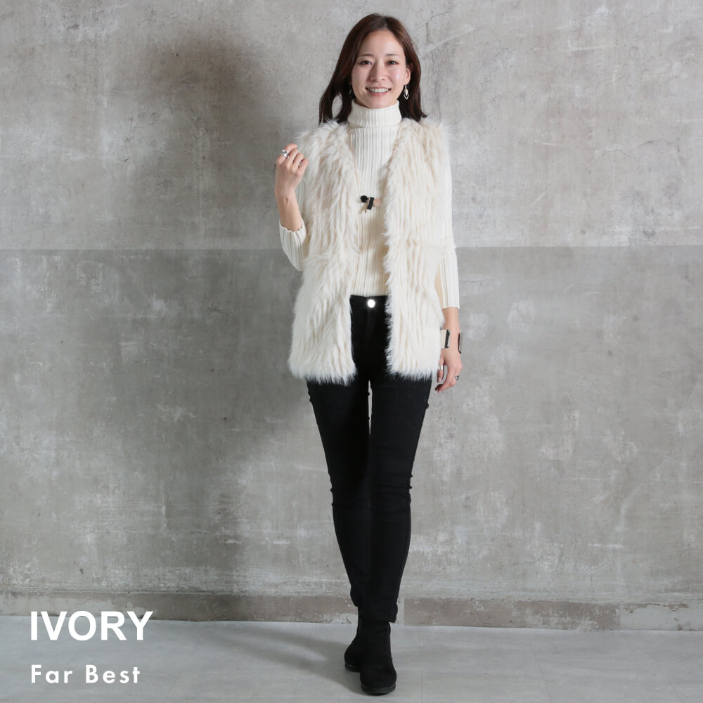 ファーベスト レディース ショート 大きいサイズ 白 ボアジレ フェイク