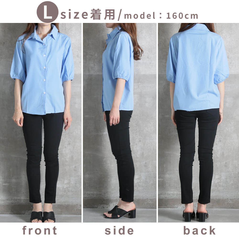 yori リボンバルーンブラウス 36 ネイビー