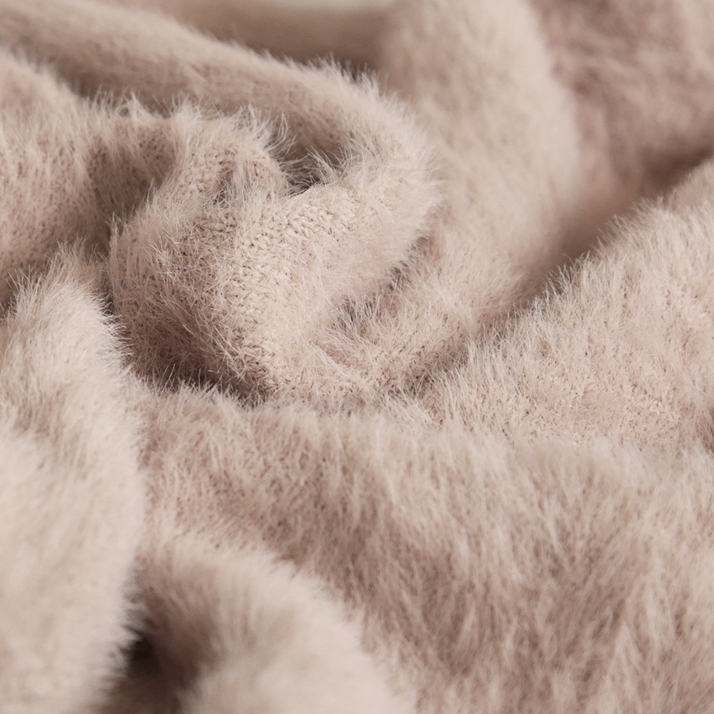 レディース ゆったり ニットカーディガン 羽織 ファー モヘア風