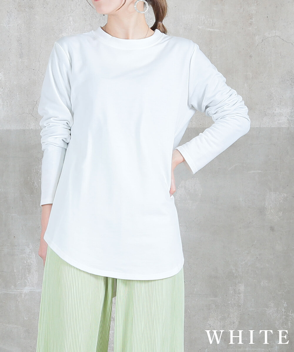 ロンt レイヤード ロングtシャツ 長袖 レディース M L 2L カットソー 