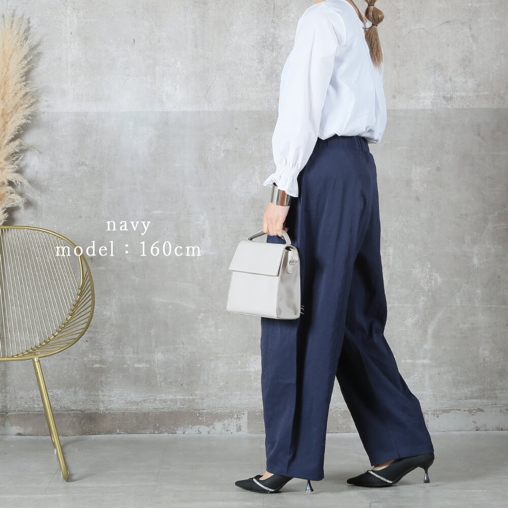 タックワイドパンツ レディース ボトムス 大きいサイズ 体型カバー