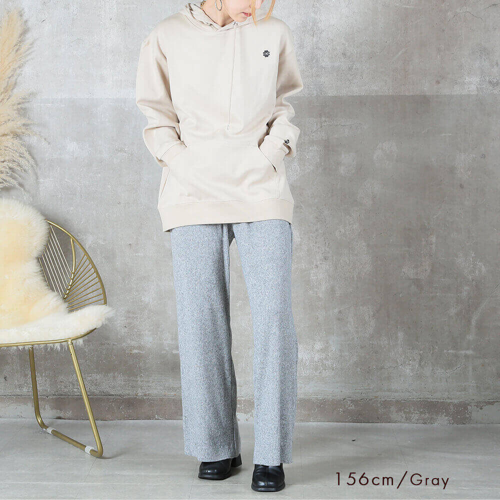 リブニット フレア パンツ 大きいサイズ レディース ニットパンツ