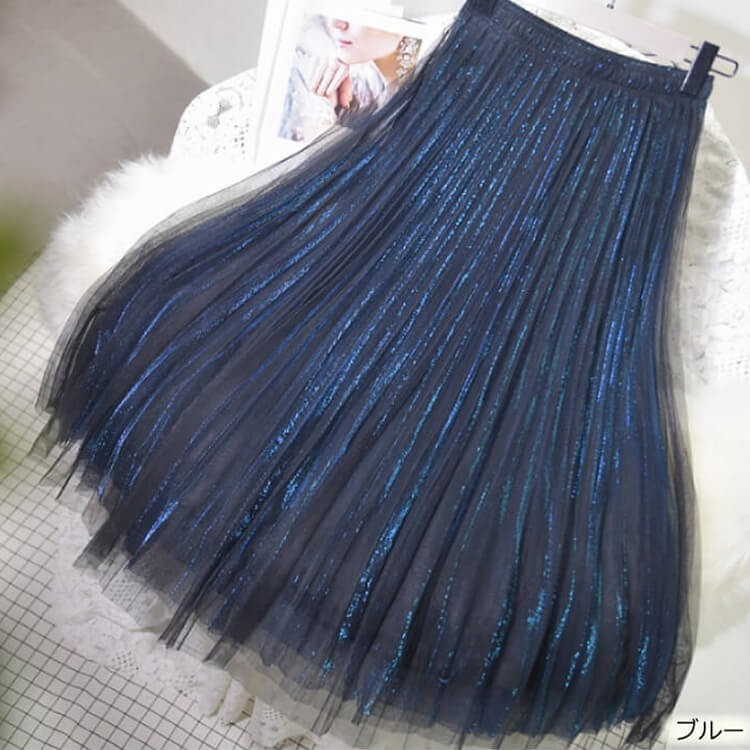 プリーツスカート ロング スカート フレア プリーツ レディース ロング