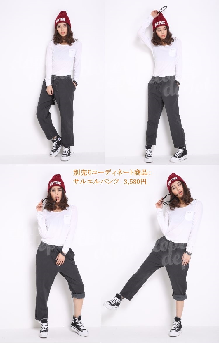 お洒落ワンポイントトップス♪春夏シンプルカジュアル女子会コーデに最適 カットソー レディース 長袖 オフィス Tシャツ 春夏 Uネック