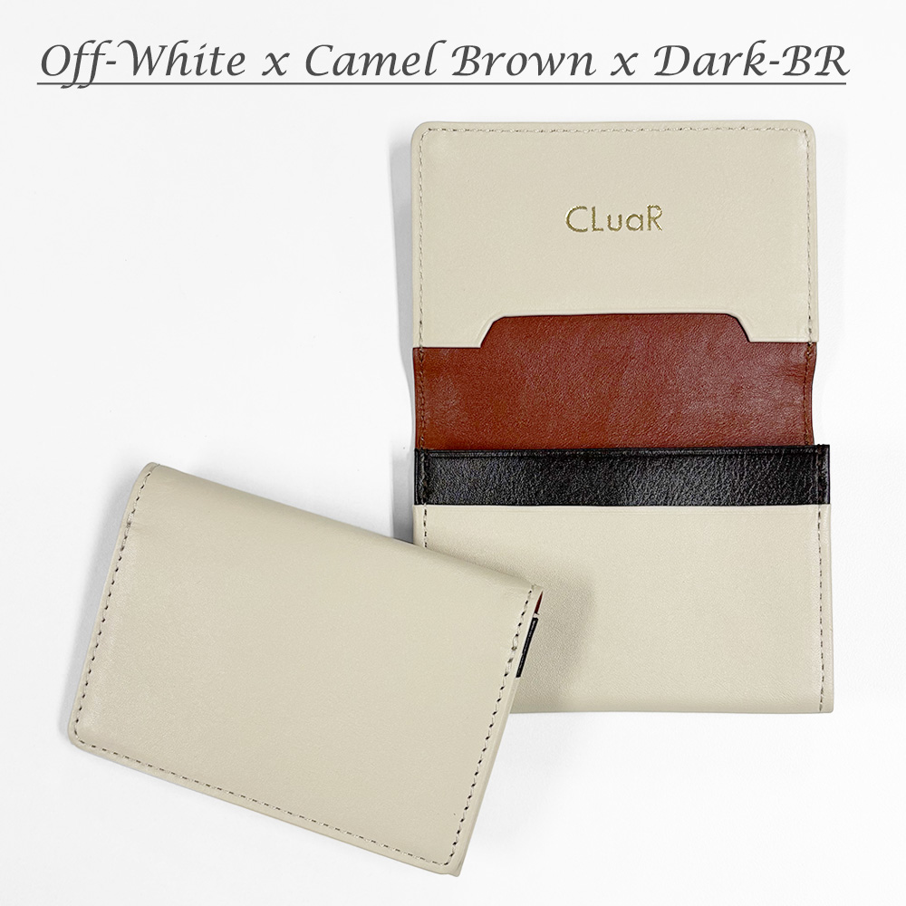 名刺入れ 本革 バイカラー 名入れ 革 メンズ レディース 大容量 50枚収納 名刺ケース ビジネス カードケース サブポケット W字マチ レザー ギフト 就職祝 餞別 | CLuaR | 06