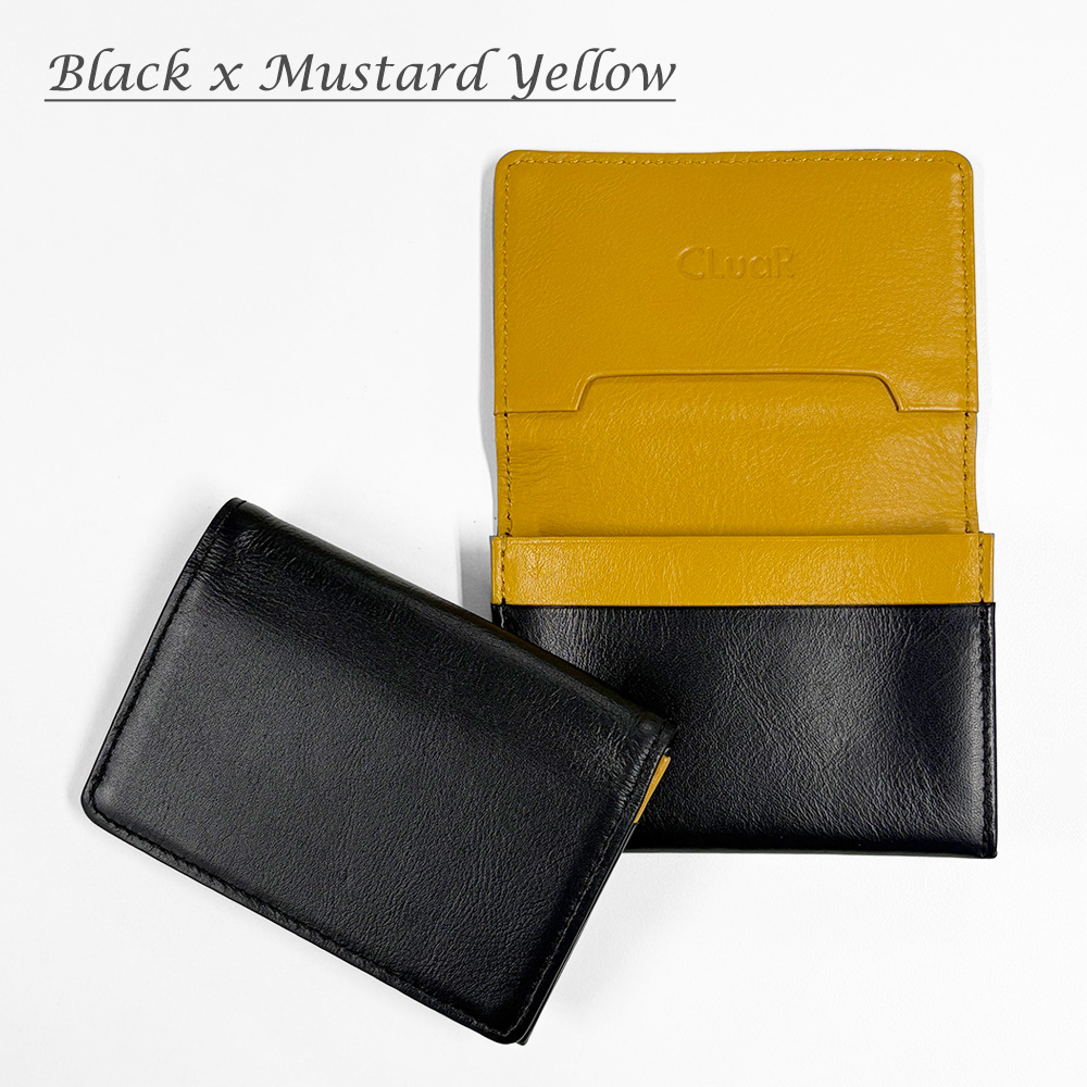 名刺入れ 本革 バイカラー 名入れ 革 メンズ レディース 大容量 50枚収納 名刺ケース ビジネス カードケース サブポケット W字マチ レザー ギフト 就職祝 餞別 | CLuaR | 04