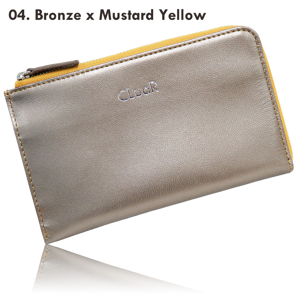 小さい長財布 本革 メンズ レディース L字ファスナー 薄型 軽量 スリム バイカラー プレゼント 誕生日 ギフト 山羊革 バレンタイン 2026 | CLuaR | 04