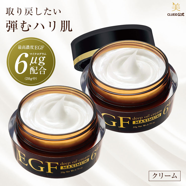 egfクリーム シワ たるみ ほうれい線 原液 エイジングケア 50代 60代 「EGF ディープオイルクリーム マキシマム 20g 2個組」