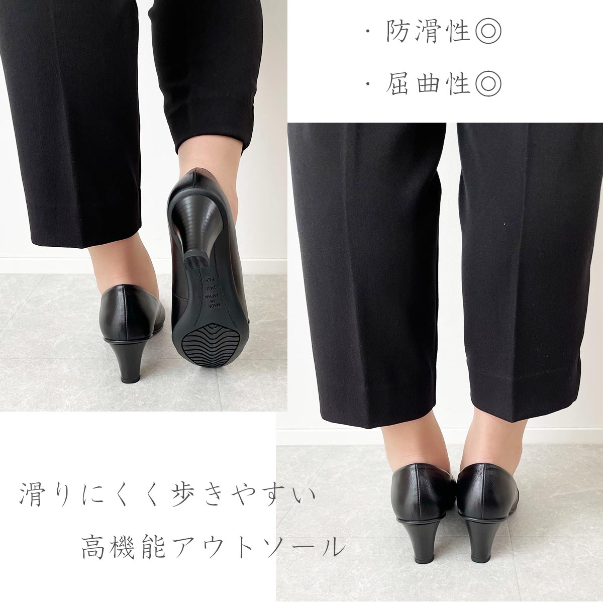 NINE DI ナインディナイン パンプス 本革スクエアトゥパンプス