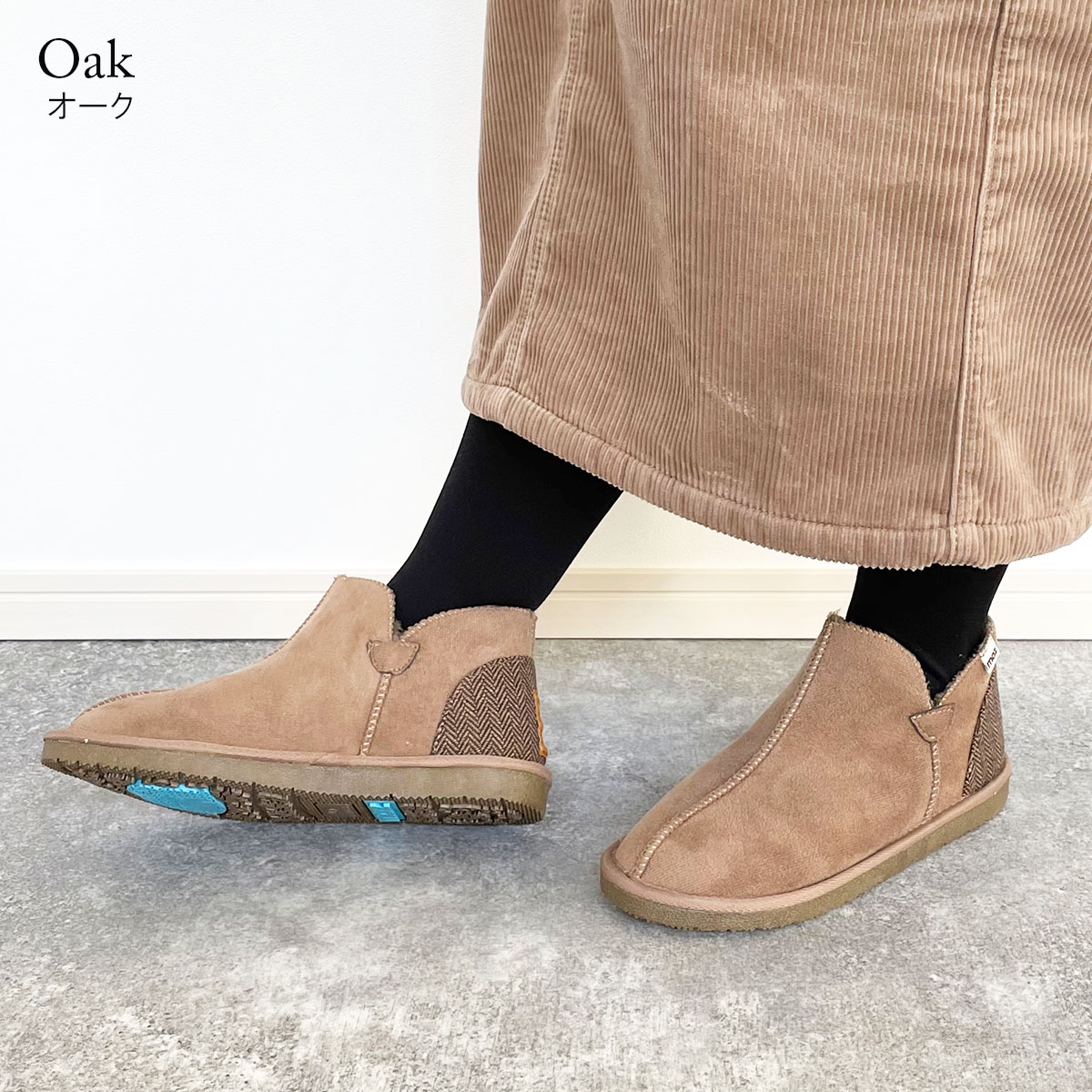 ムートー ゆったり幅広】moz（モズ）ムートン調デザインシューズ（ワイズ4E