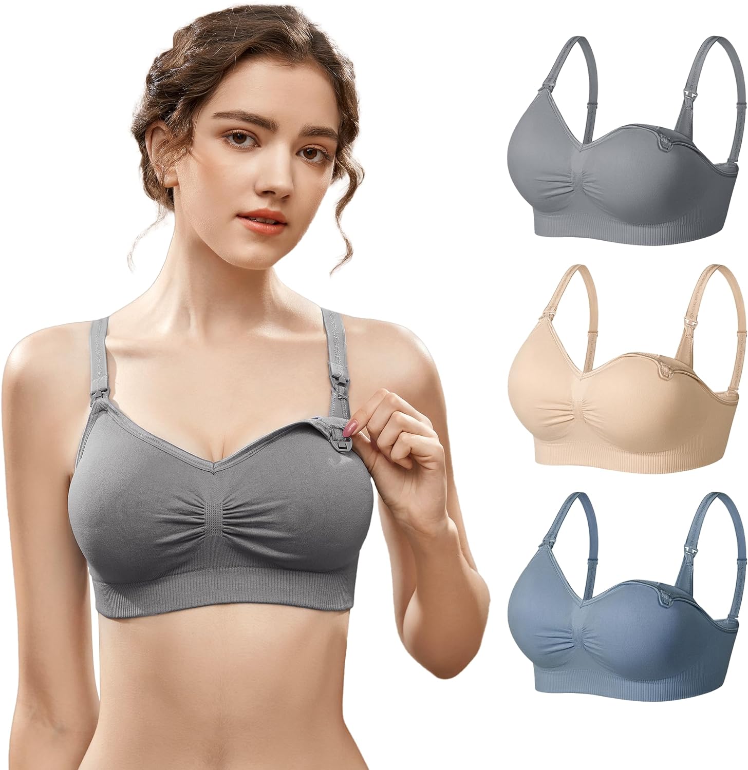 CM Tech 授乳ブラ 【3枚セット】 マタニティブラ ストラップオープン  B -Style |  | 01