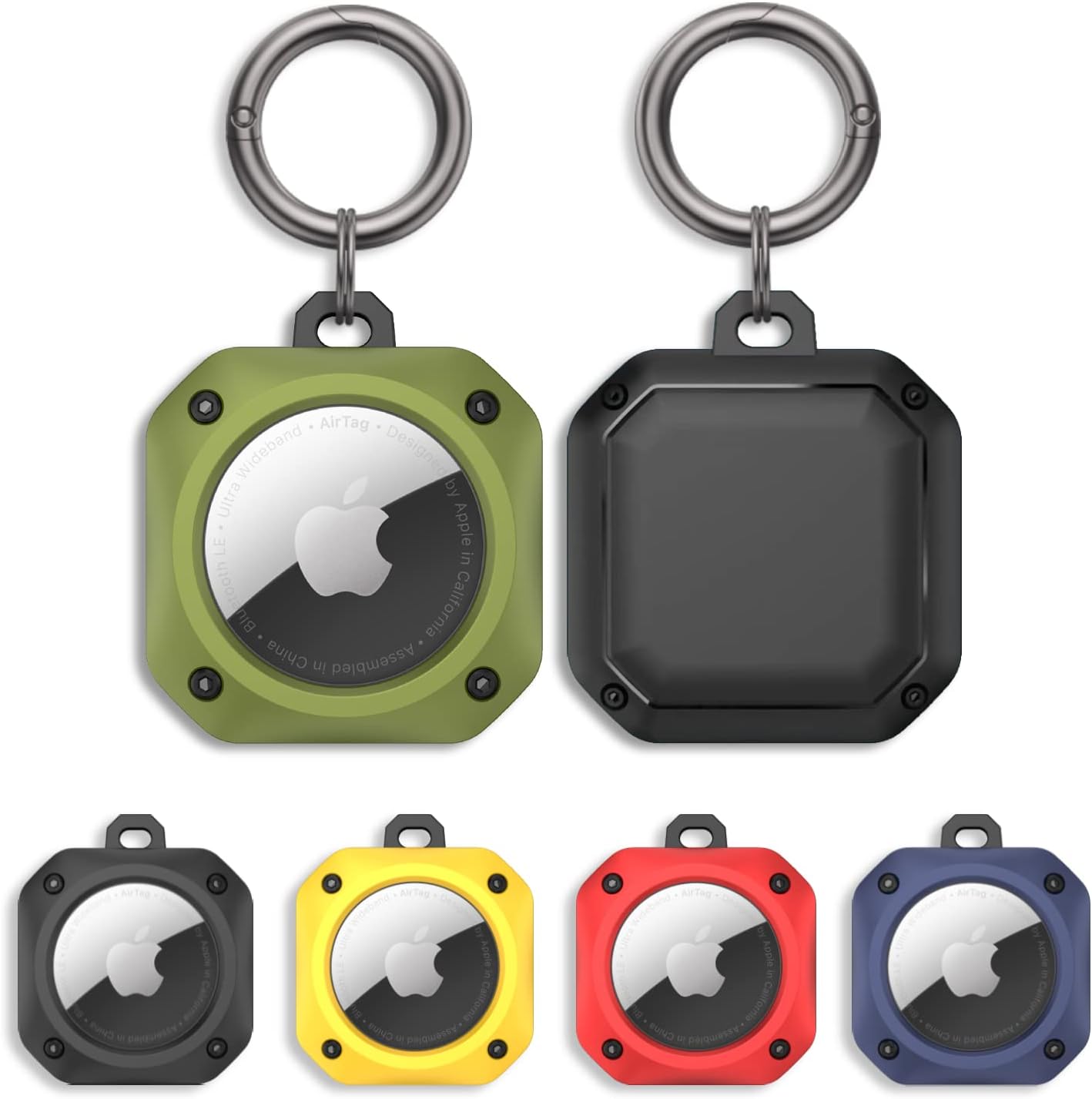 CM Tech AirTag ケース キーリング 耐衝撃 薄型 軽量 TPU+PC材質 防水 コンパクト 紛失防止 キーホルダー タグ キーチェーン カラビナ付き 全面保護 Airtagカバ |  | 02