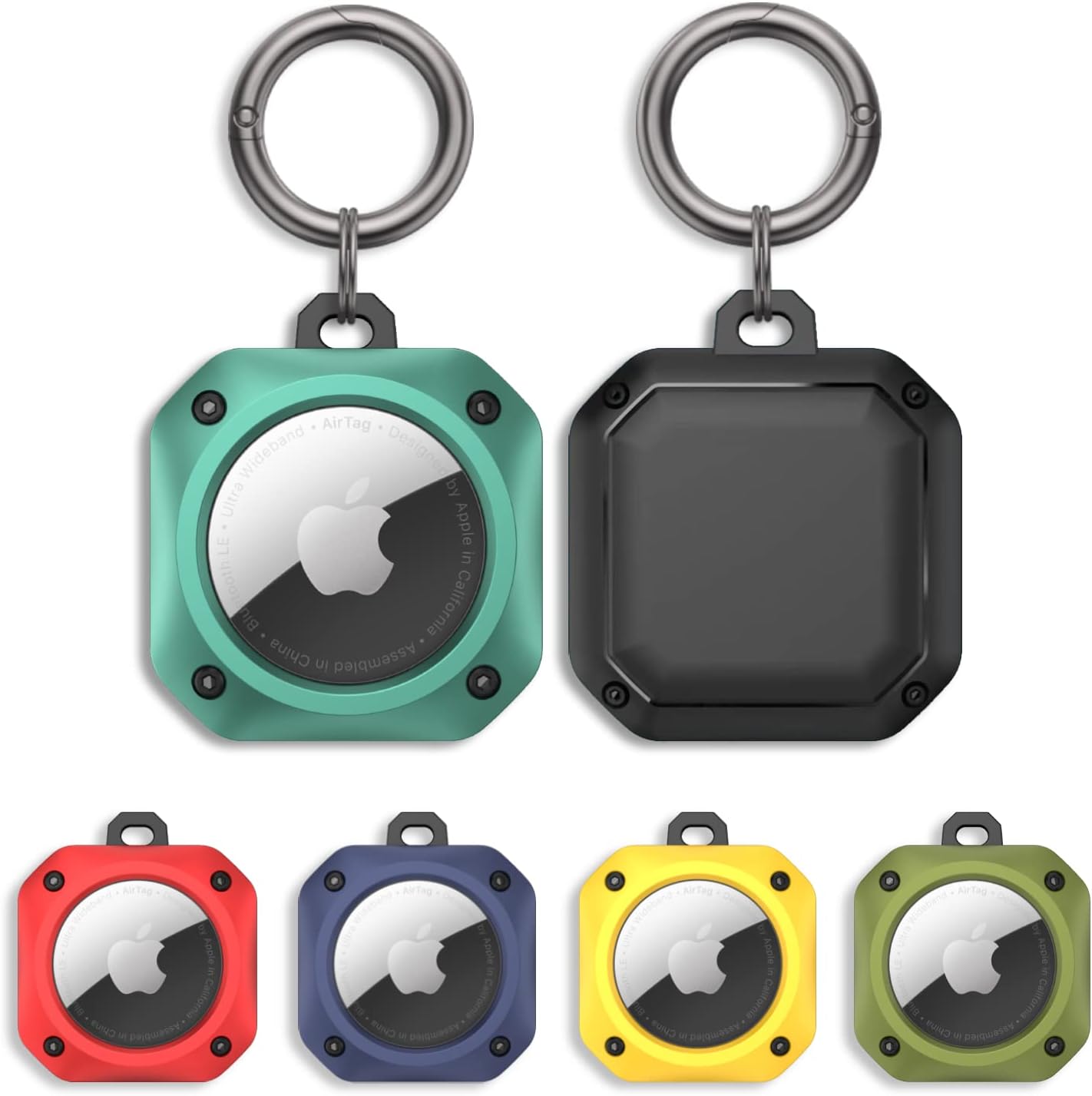 CM Tech AirTag ケース キーリング 耐衝撃 薄型 軽量 TPU+PC材質 防水 コンパクト 紛失防止 キーホルダー タグ キーチェーン カラビナ付き 全面保護 Airtagカバ |  | 04
