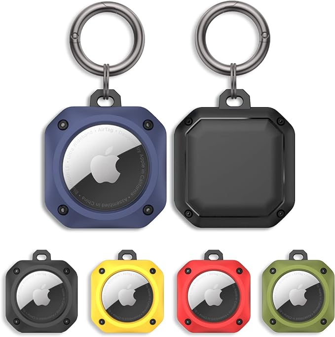 CM Tech AirTag ケース キーリング 耐衝撃 薄型 軽量 TPU+PC材質 防水 コンパクト 紛失防止 キーホルダー タグ キーチェーン カラビナ付き 全面保護 Airtagカバ |  | 06