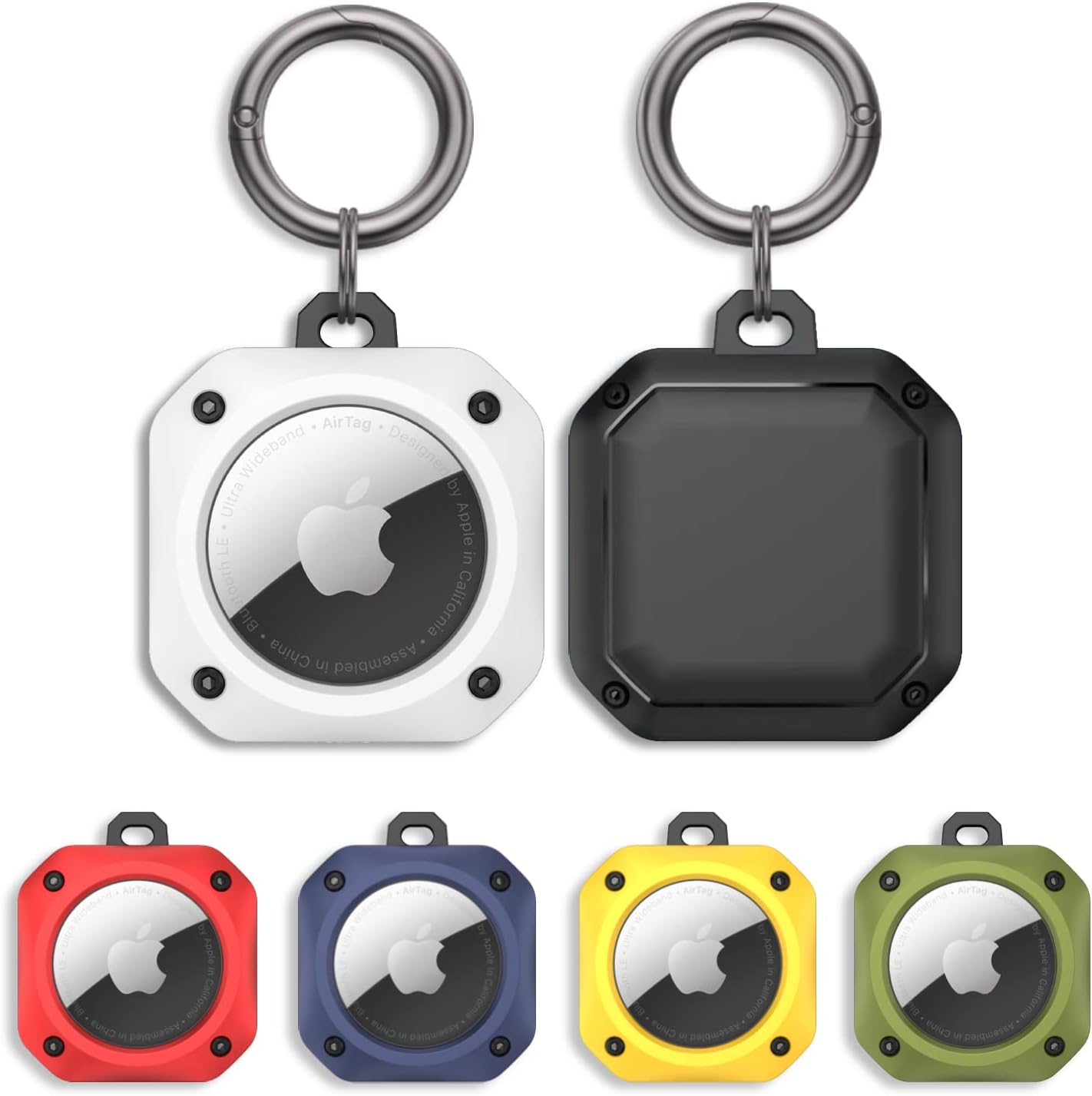 CM Tech AirTag ケース キーリング 耐衝撃 薄型 軽量 TPU+PC材質 防水 コンパクト 紛失防止 キーホルダー タグ キーチェーン カラビナ付き 全面保護 Airtagカバ |  | 07