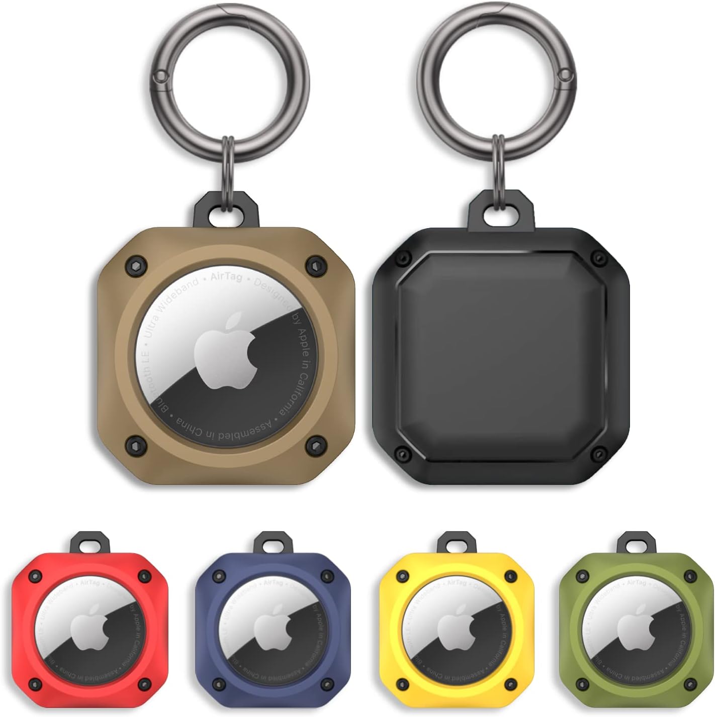 CM Tech AirTag ケース キーリング 耐衝撃 薄型 軽量 TPU+PC材質 防水 コンパクト 紛失防止 キーホルダー タグ キーチェーン カラビナ付き 全面保護 Airtagカバ |  | 05