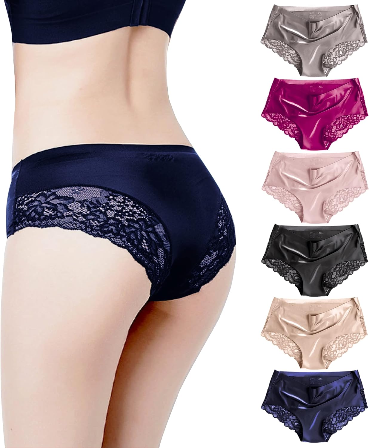 CM Tech ショーツ レディース 【6枚組】 シームレス セクシー レース 下着 高通気性 伸縮性 パンツ 消臭 抗菌 女性用 コットン パンティー A  Style |  | 01