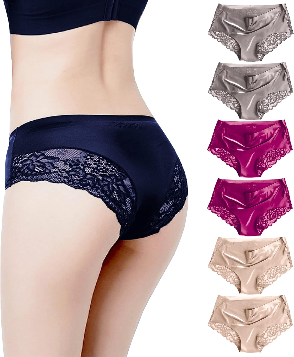 CM Tech ショーツ レディース 【6枚組】 シームレス セクシー レース 下着 高通気性 伸縮性 パンツ 消臭 抗菌 女性用 コットン パンティー B Style |  | 01